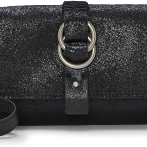 Women's Leather Crossbody Wallet Magnet Closure Removable Strap Organize